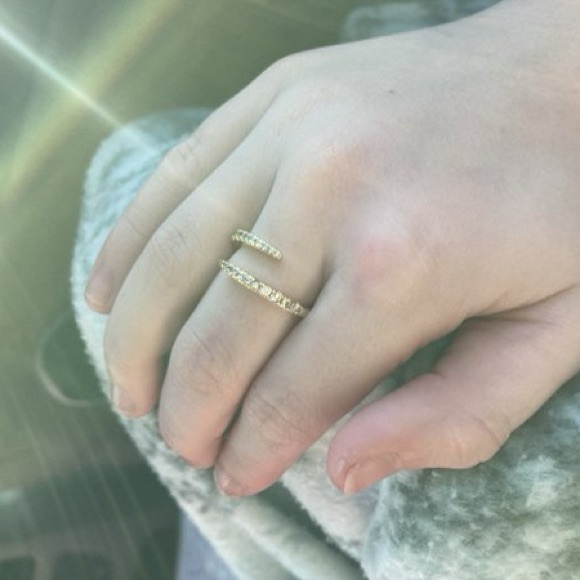 Neiman Marcus 14kt Gold Plated Eternity Ring - Picture 2 of 7